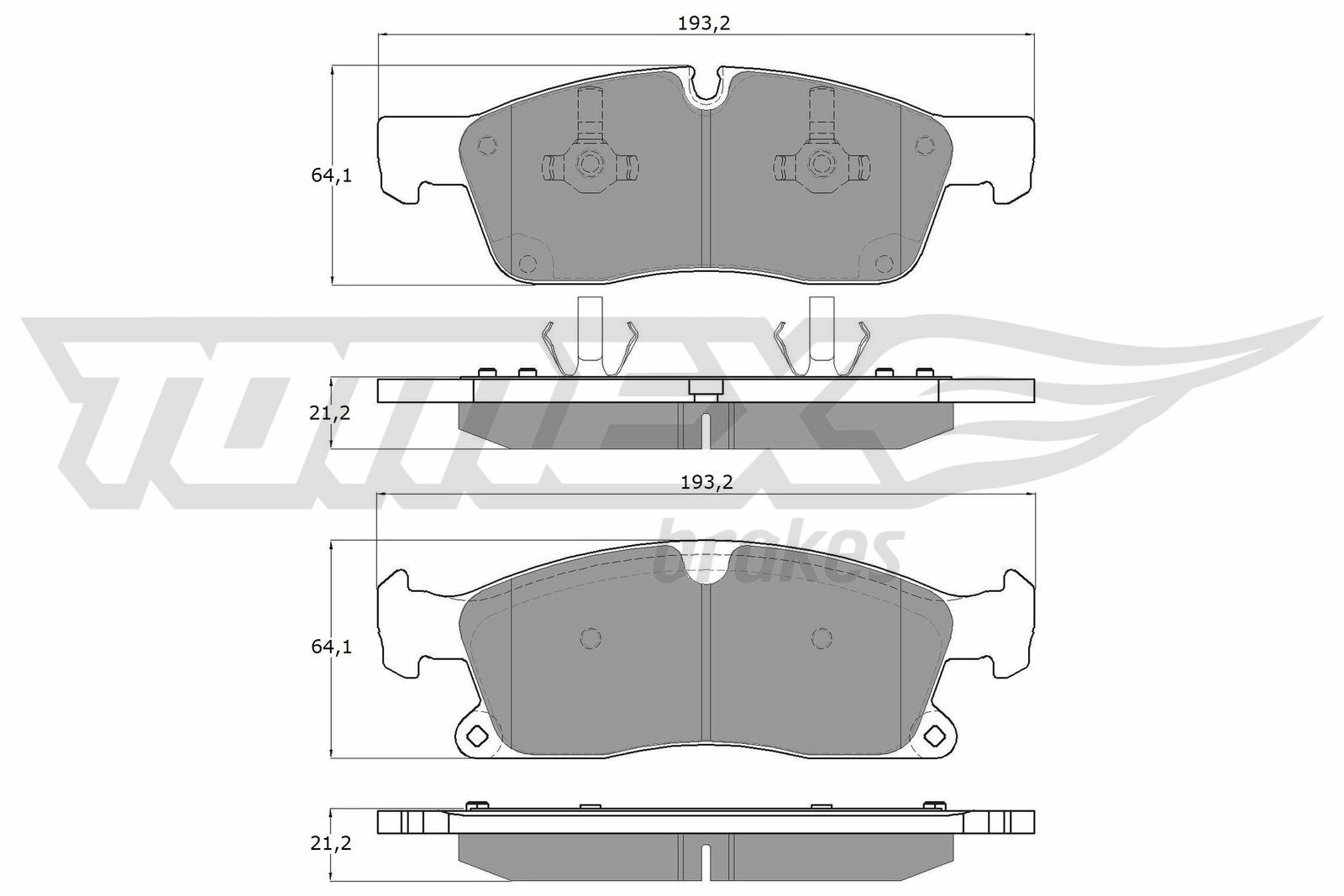 Sada brzdových platničiek kotúčovej brzdy TOMEX Brakes